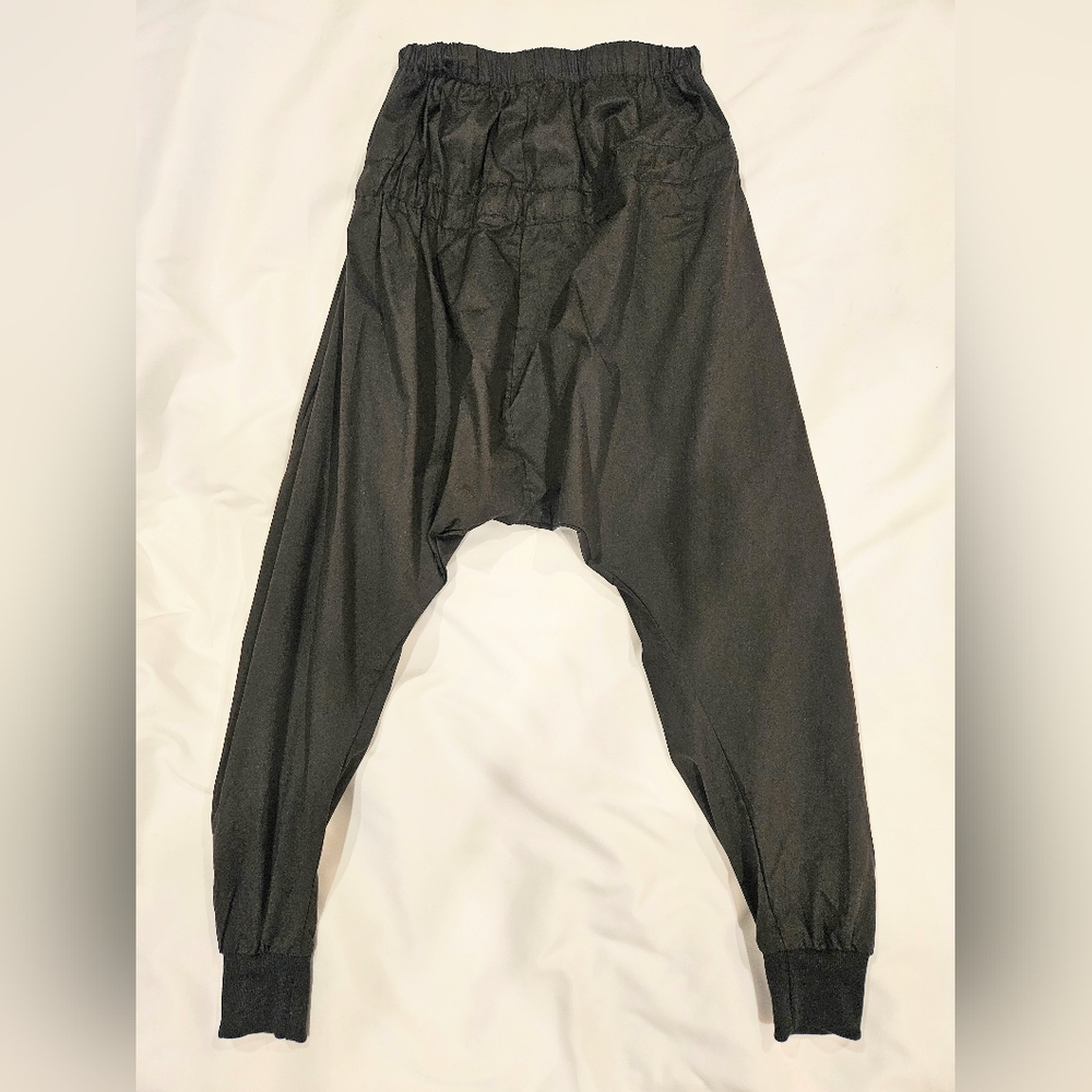 QLZW Black Drop-Crotch Wrap Front Harem Pants - Picture 3 of 6